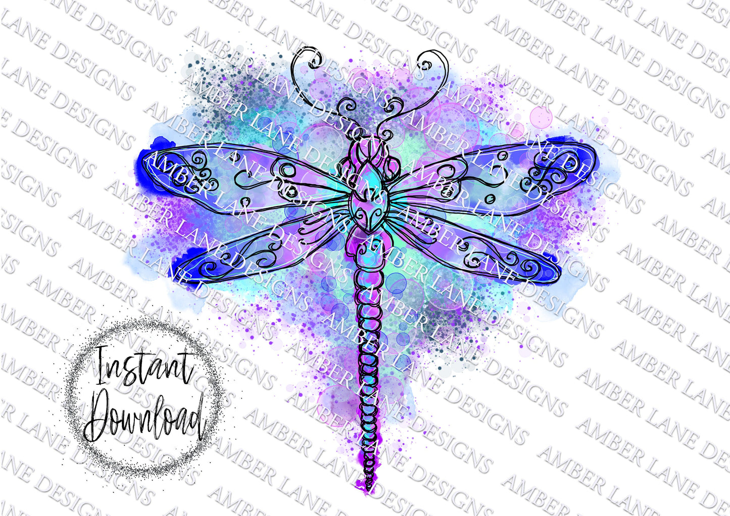Blue Dragonfly Png| Watercolor png | Sublimation | PNG Design | Hand Drawn | | Digital Art