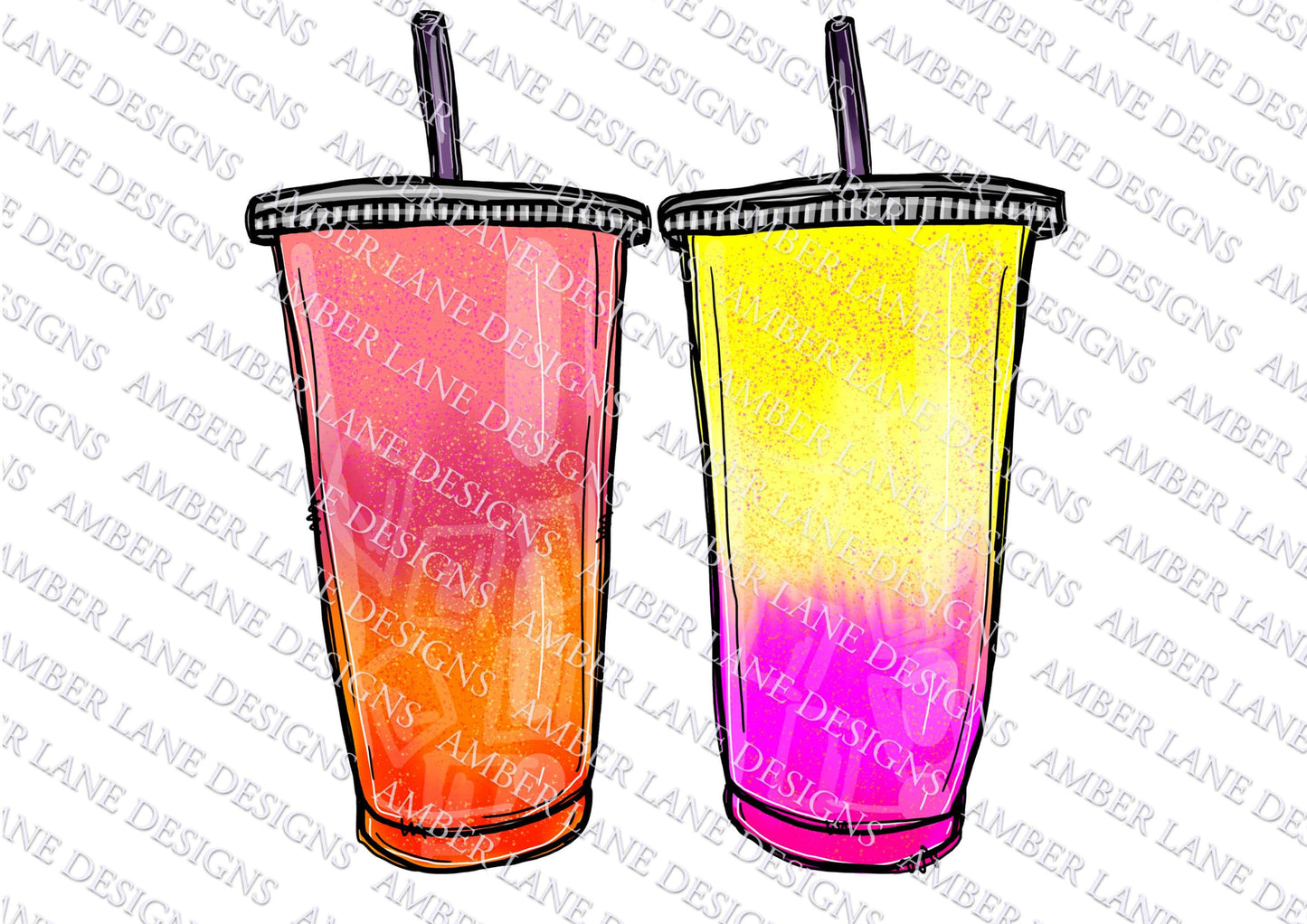 Loaded Tea PNG , sublimation , Rainbow pink and orange colors