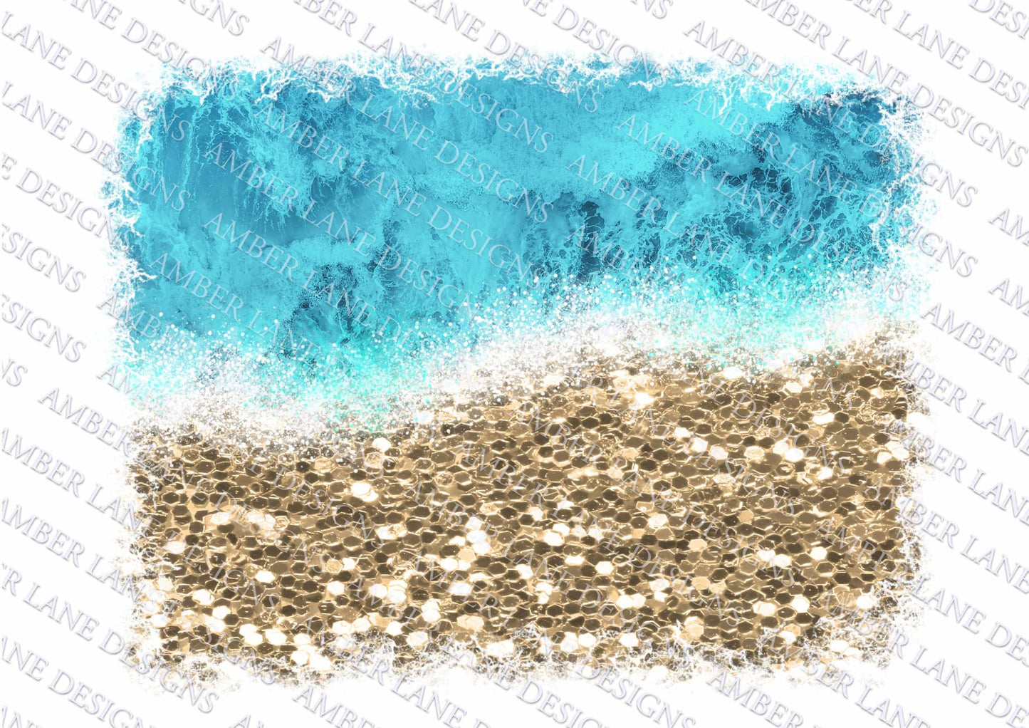 Beach, Ocean background, with glitter, png file, backsplash