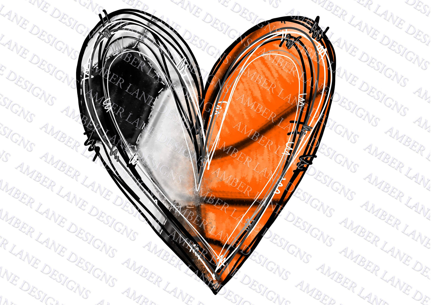 Half Soccer Half Basketball Heart png file