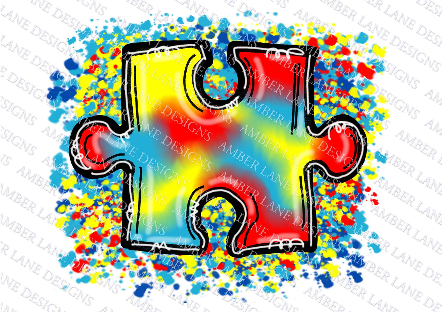 Autism Puzzle Piece Doodle sublimation png design file