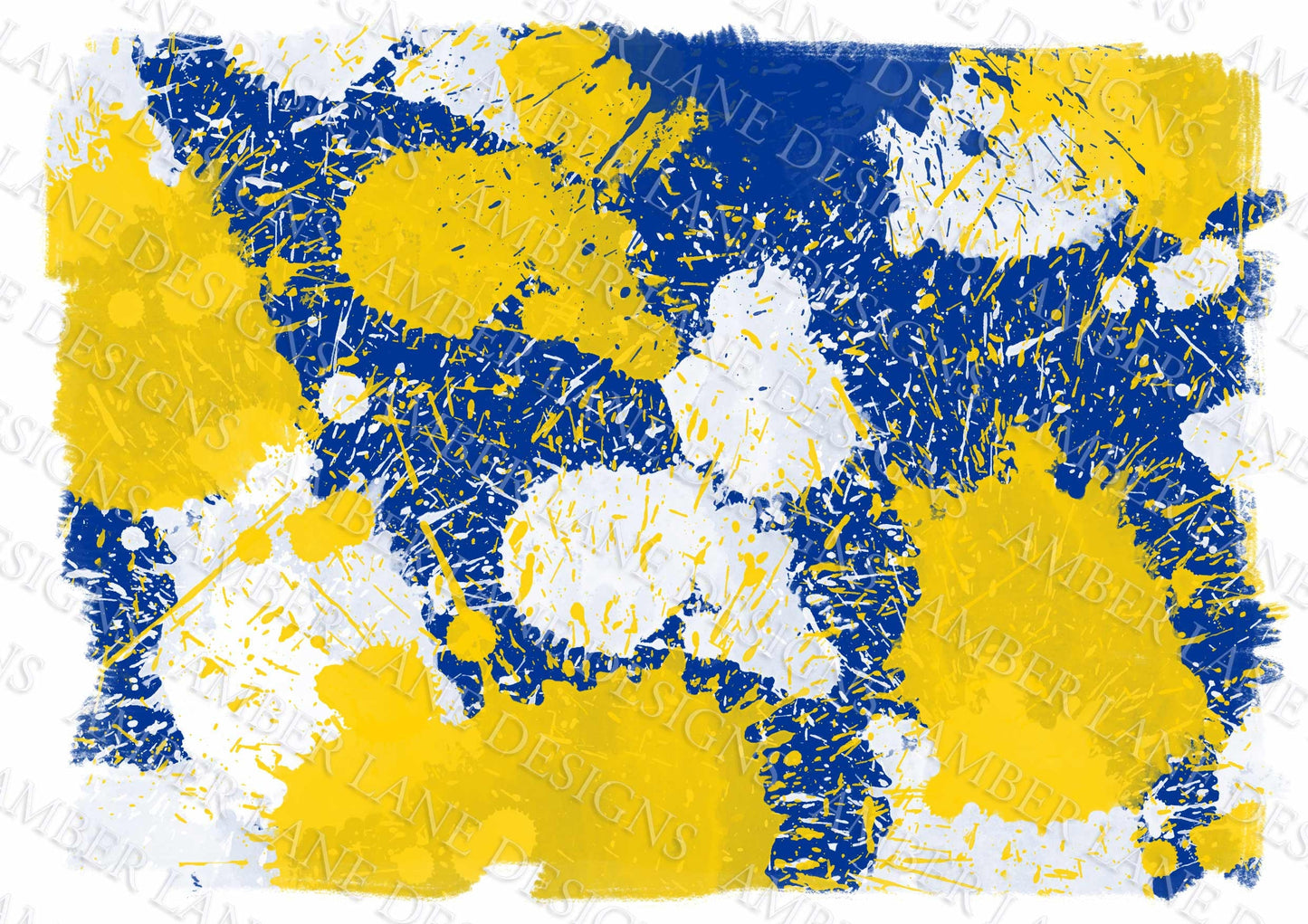 Blue Yellow And White Paint Splatter background Sublimation png file tumbler wrap
