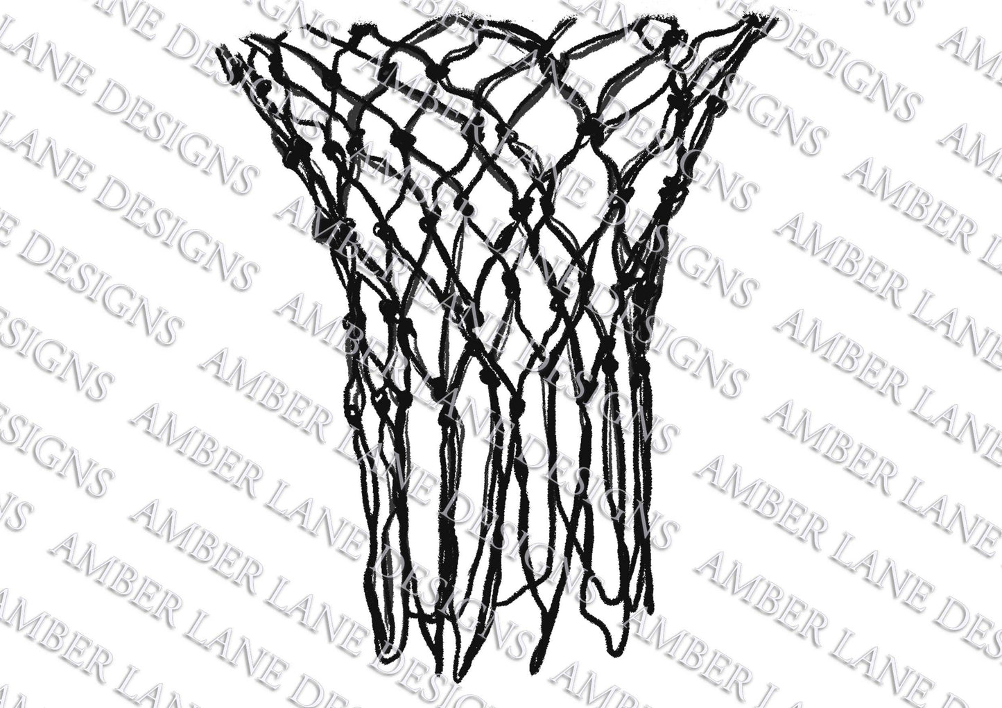 Basketball Hoop and Net hand-drawn png file (NOT a cut file) 2 png files.