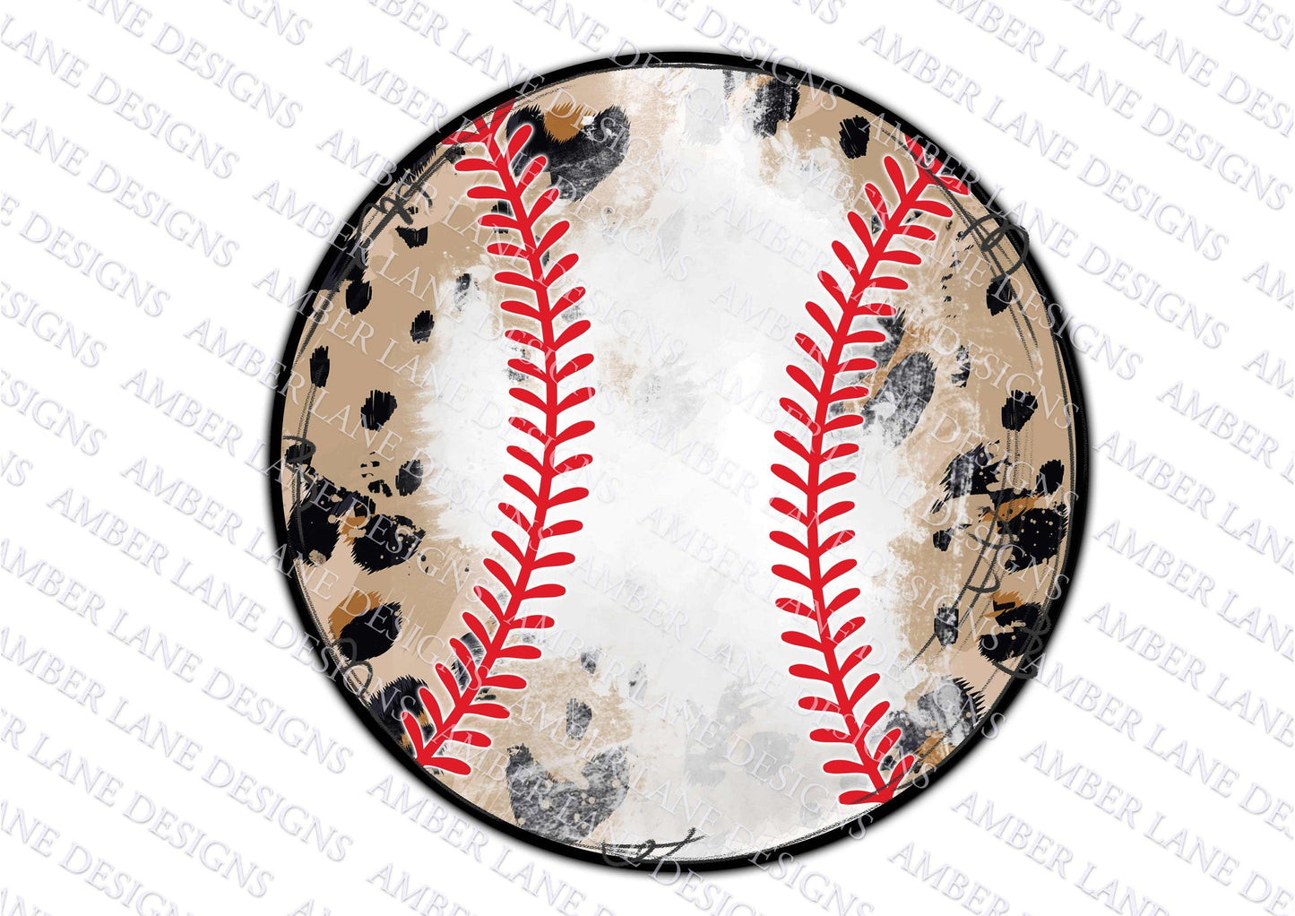 Baseball With Leopard PNG Design