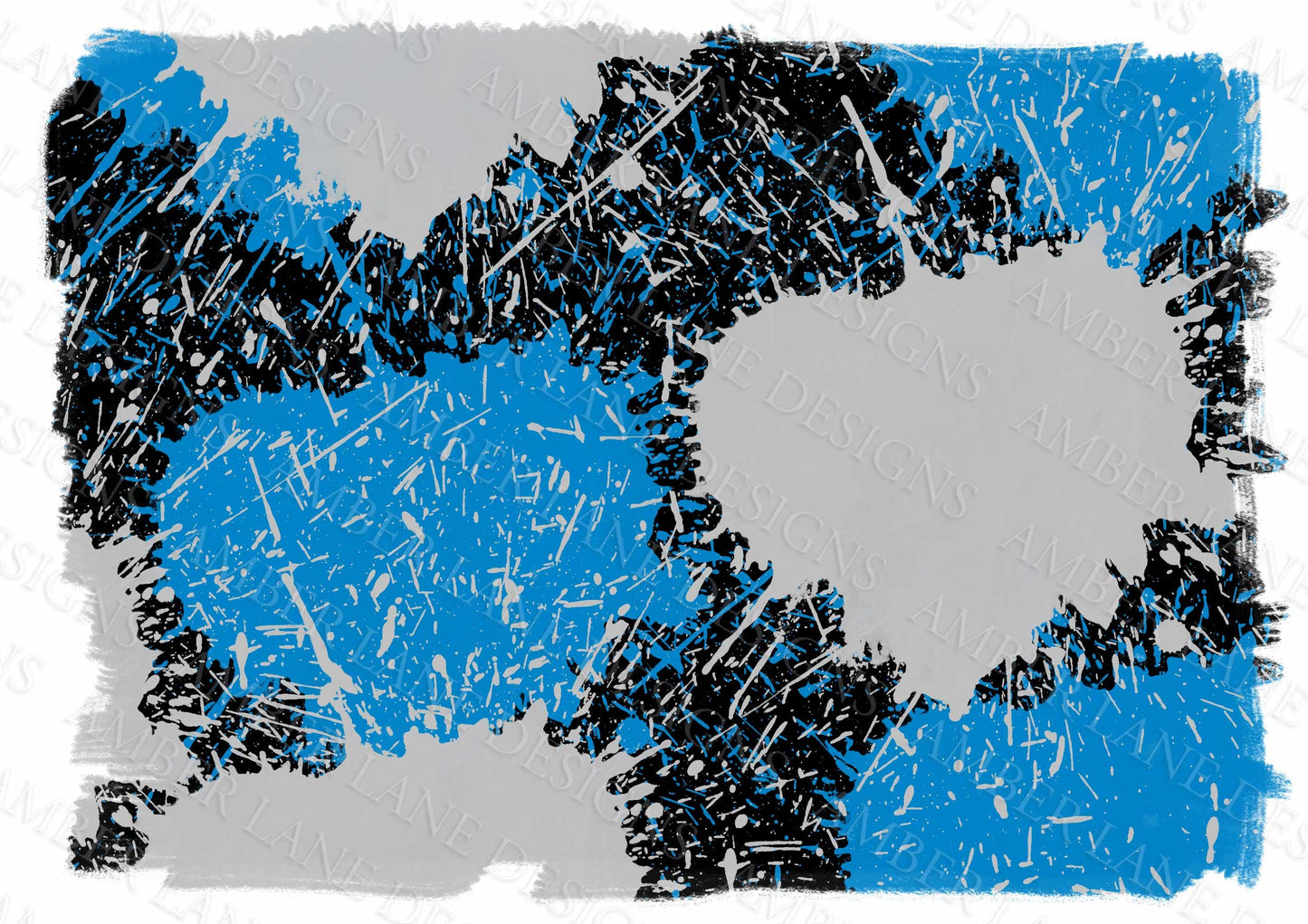 Blue Black and Sliver Paint Splatter background Sublimation png file