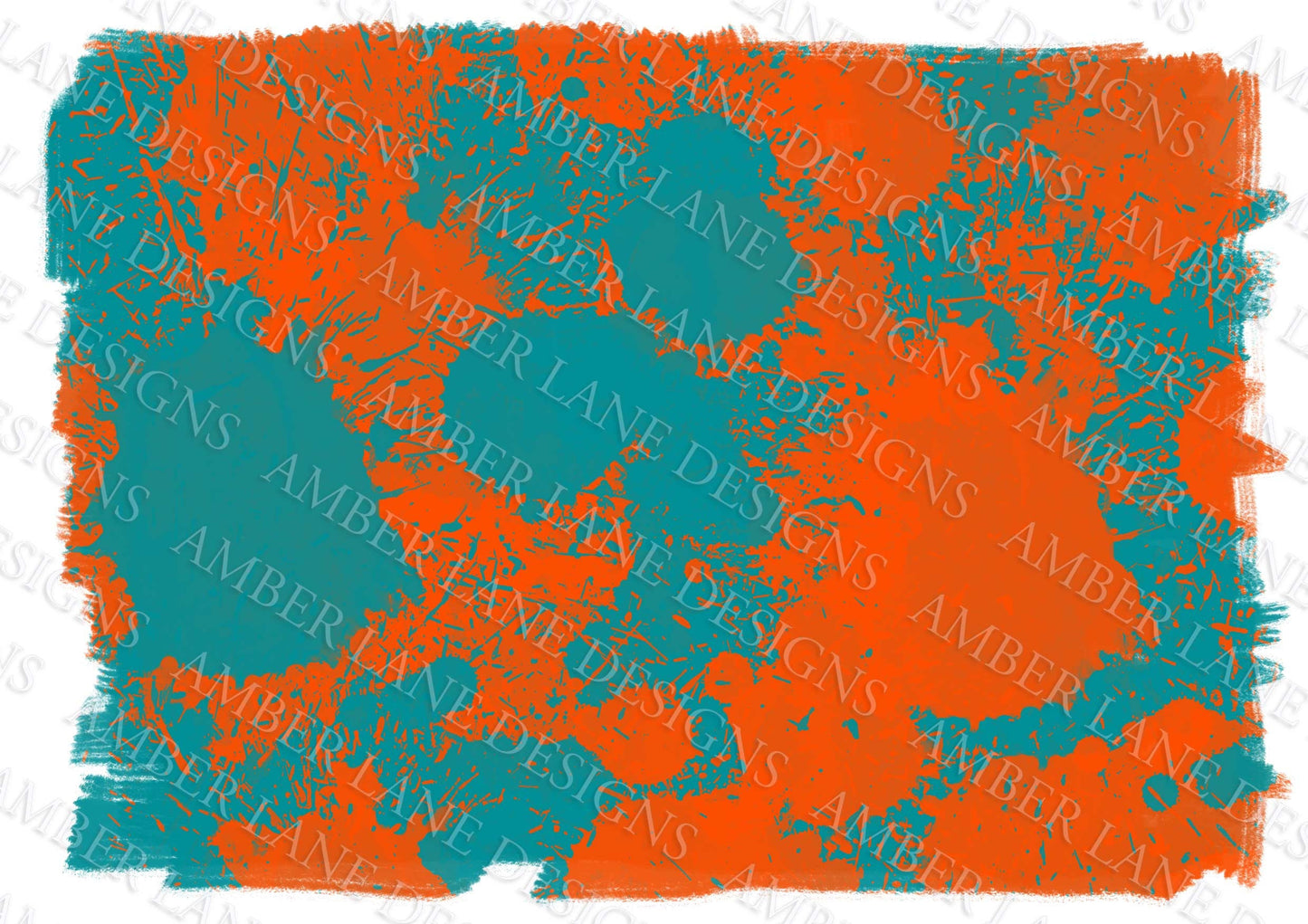 Aqua and Orange Paint Splatter background Sublimation png file