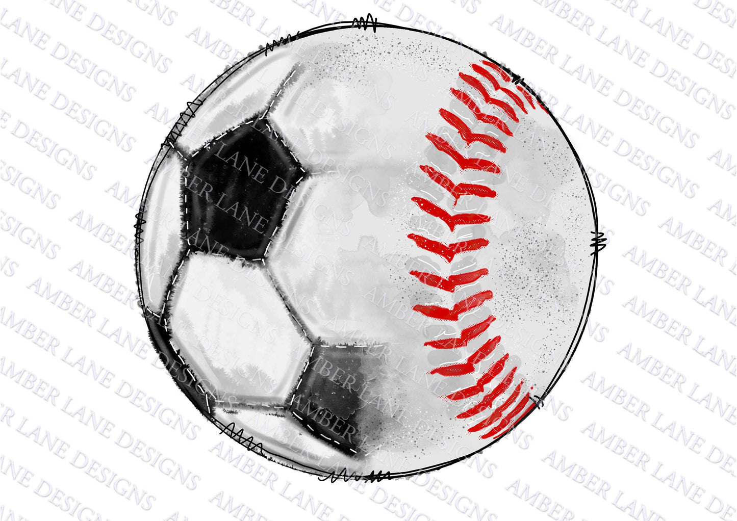 Half baseball half soccer ball png file
