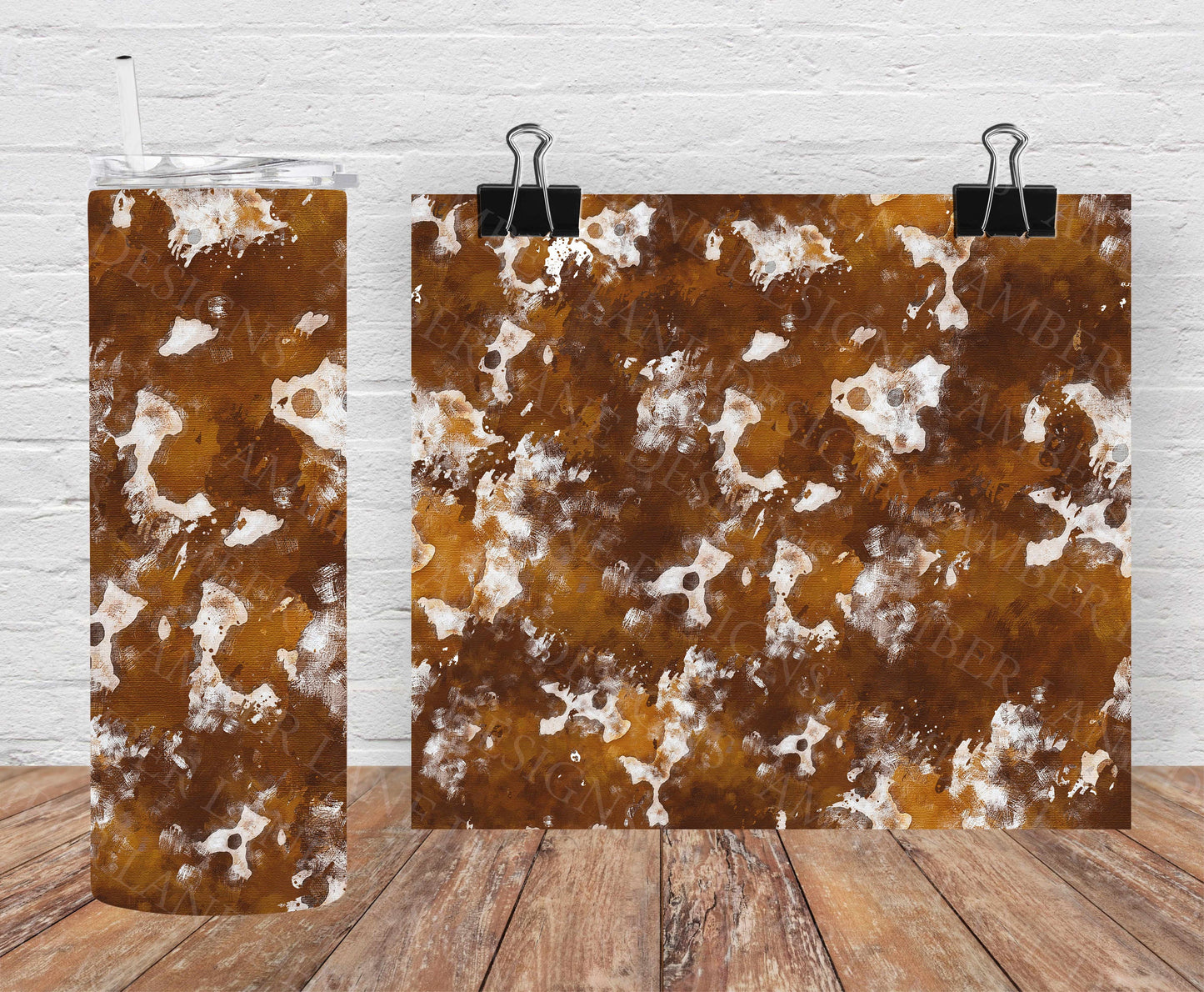 Cowhide 20oz SKINNY TUMBLER wrap