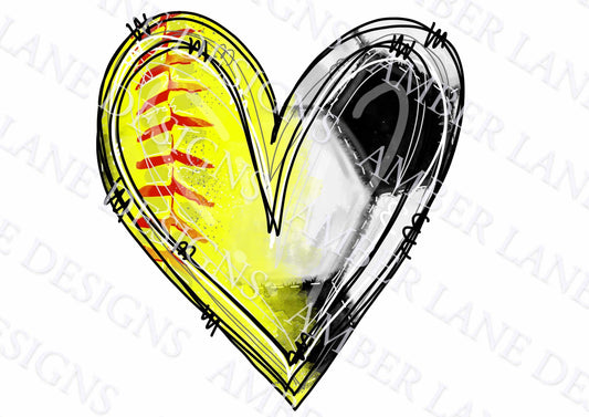 Heart softball Soccer Ball file only tumbler wrap