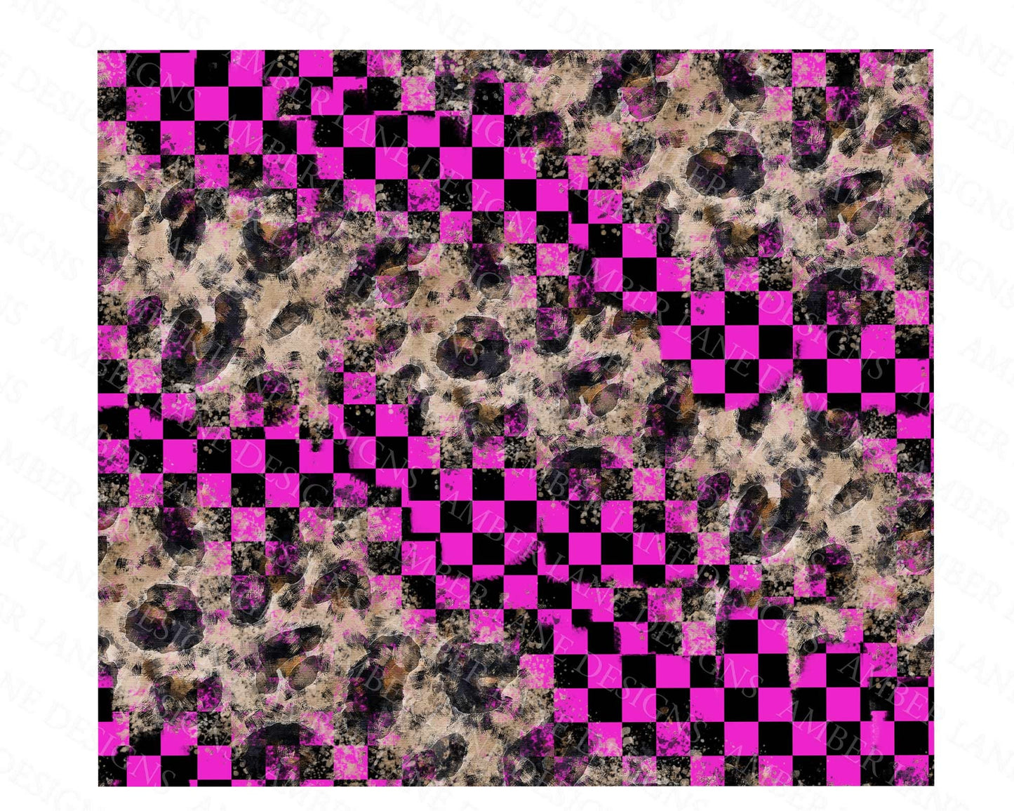 Pink check leopard racing 20oz SKINNY TUMBLER straight wrap 1 jpeg file