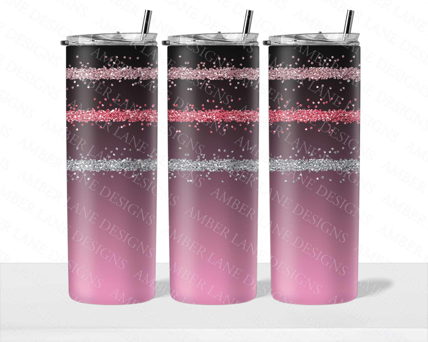 Purple glitter ombre stripes tumbler 20oz SKINNY TUMBLER straight wrap 1 jpeg file