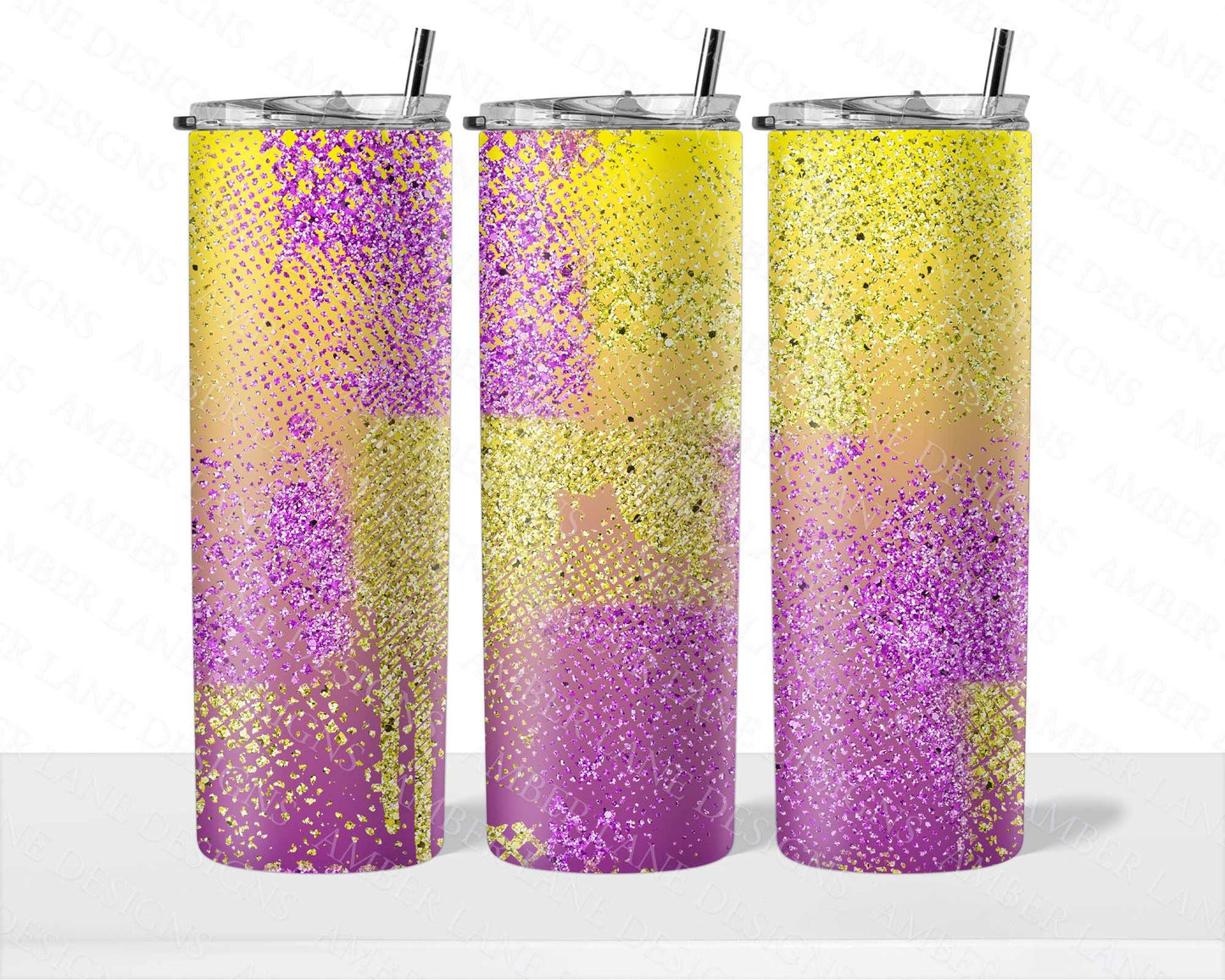 Purple and Gold glitter tumbler 20oz SKINNY TUMBLER straight wrap 1 jpeg file