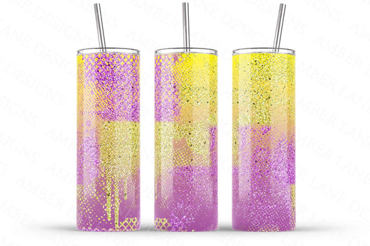Purple and Gold glitter tumbler 20oz SKINNY TUMBLER straight wrap 1 jpeg file