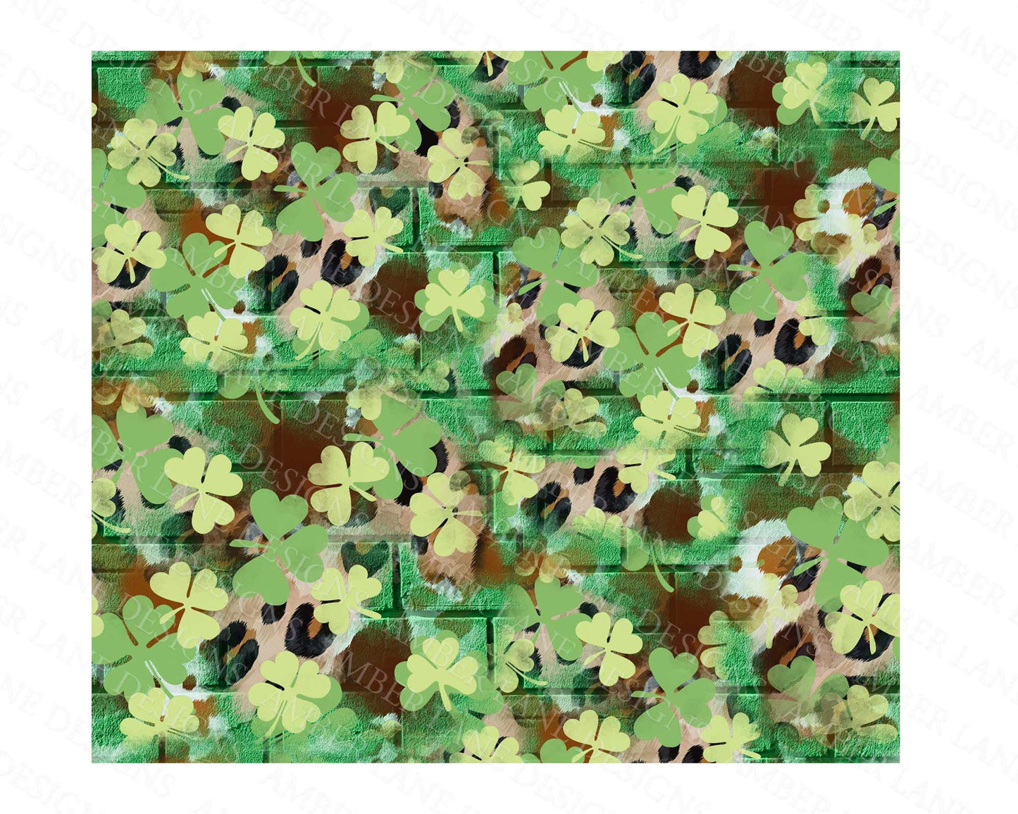 St patrick's four leaf clovers 20oz SKINNY TUMBLER straight wrap bundle 3 jpeg files