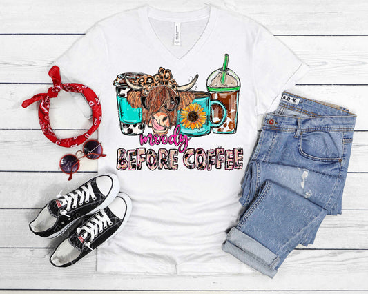 Moody Before Coffee Highland Cow Jersey Sunflower Cattle Hereford Hues Harmony: Caffeine Grazing Grounds American Frontier Wild West