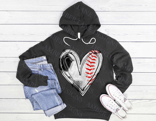 Half baseball half soccer ball heart png file
