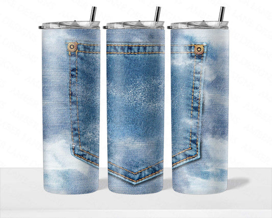 Denim Jeans pocket 20oz SKINNY TUMBLER straight wrap 1 jpeg file
