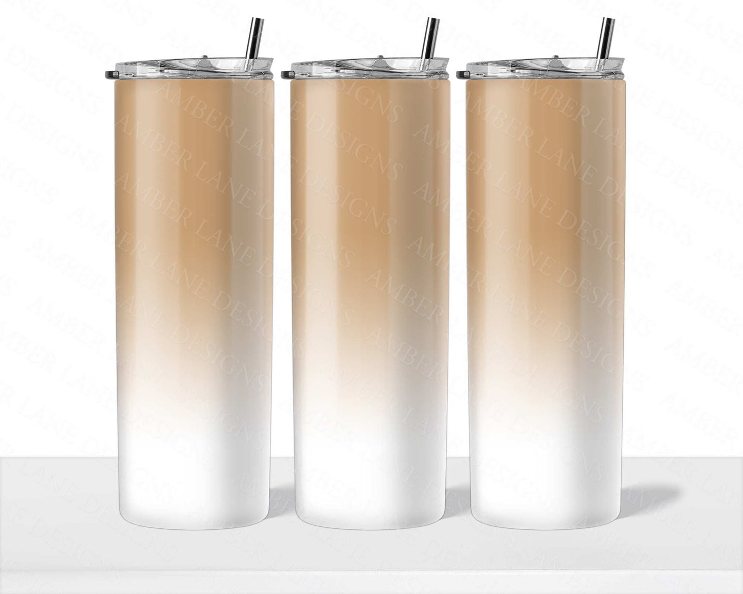 Beige White Gradient Ombre tumbler 20oz SKINNY TUMBLER straight wrap 1 jpeg file