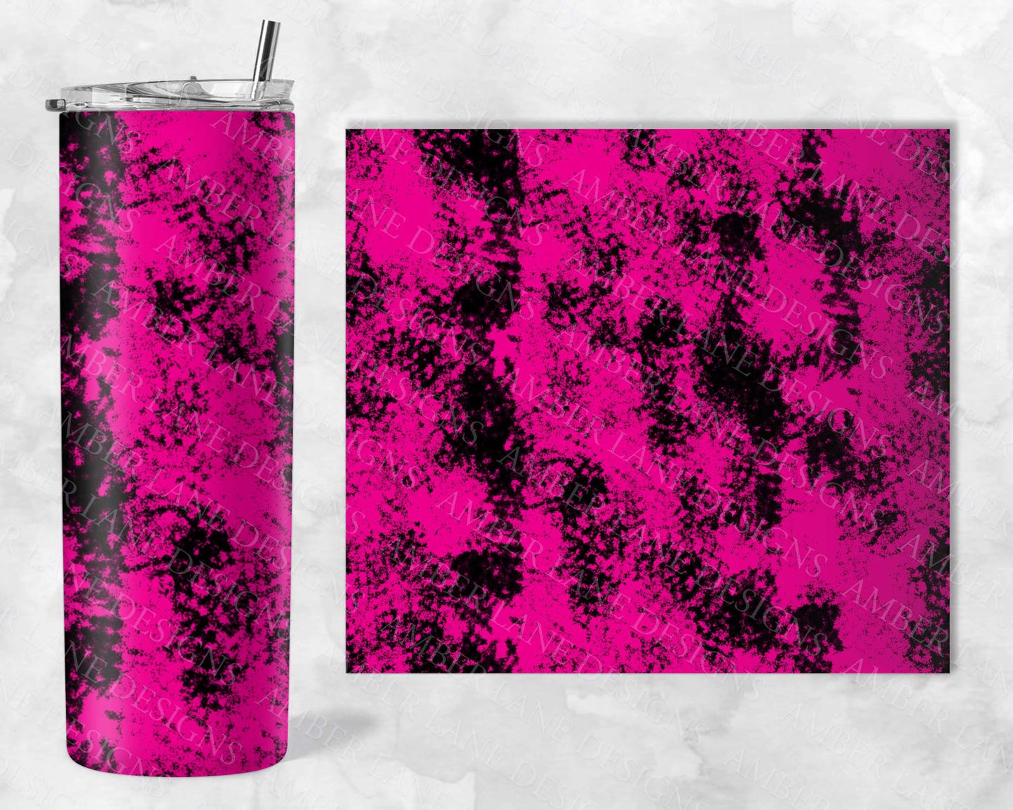 Pink and Black Grunge 20oz SKINNY TUMBLER straight wrap 1 jpeg file