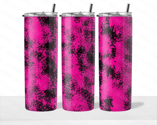 Pink and Black Grunge 20oz SKINNY TUMBLER straight wrap 1 jpeg file