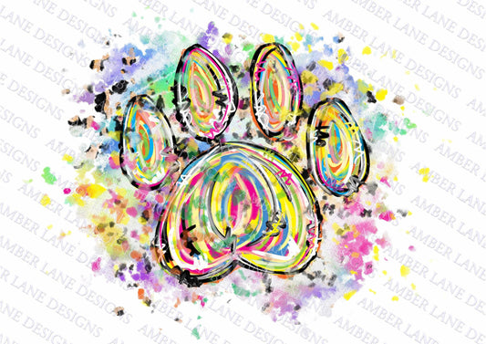Paw print with tie dye leopard with free patch 2 png files