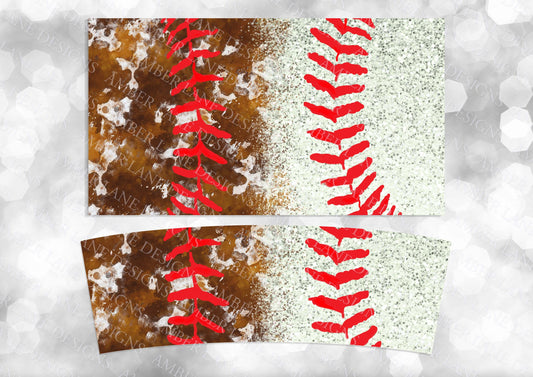 Half baseball Half Cowhide 40oz TUMBLER Two Piece tumbler sublimation wrap png digital files