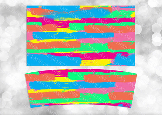 Tropical Brush strokes 40oz TUMBLER Two Piece tumbler sublimation wrap png digital files