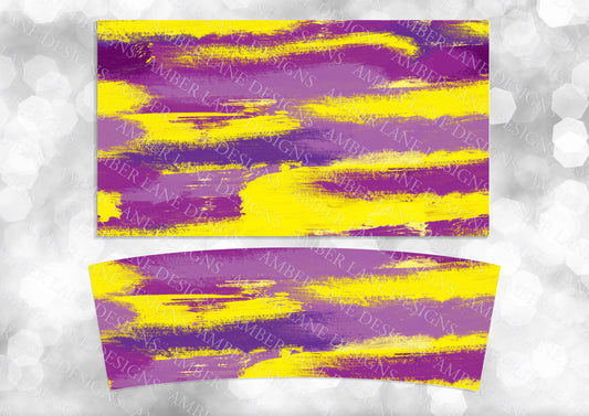 Purple and Yellow Brushstrokes 40oz TUMBLER Two Piece tumbler sublimation wrap png digital files