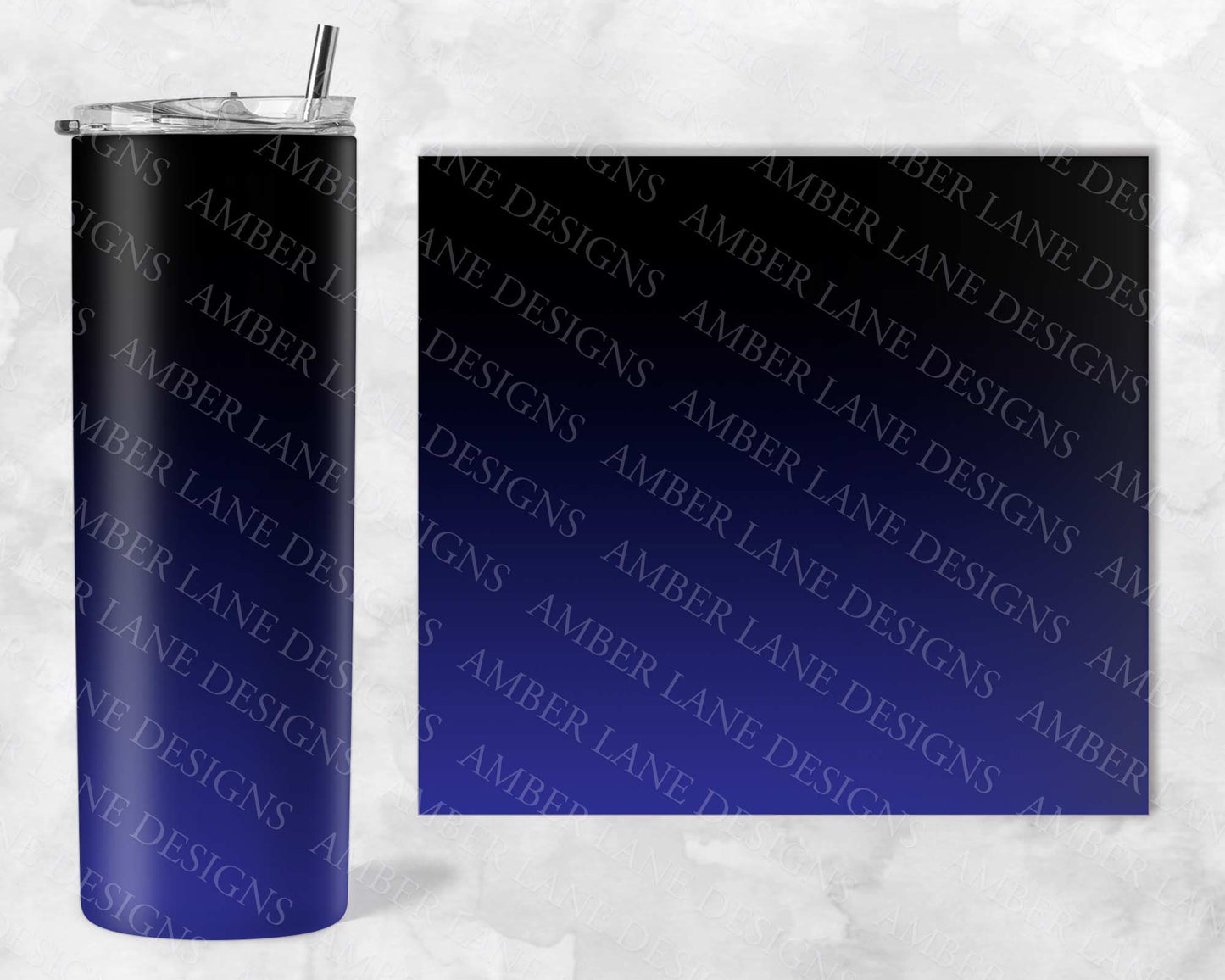 Black Navy Blue ombre 20oz SKINNY TUMBLER straight wrap 1 jpeg file