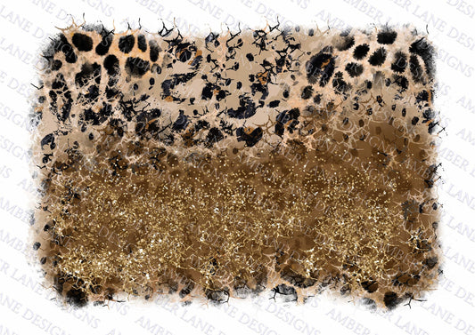 Ombre glitter leopard crackle background patches two png files