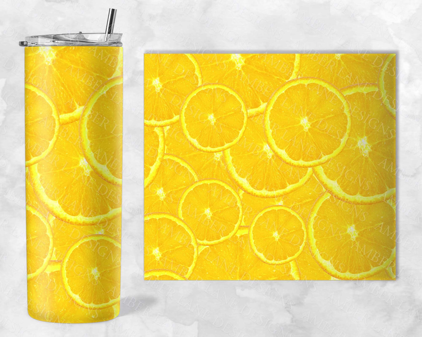Lemon citrus fruit 20oz seamless SKINNY TUMBLER straight wrap 1 jpeg file