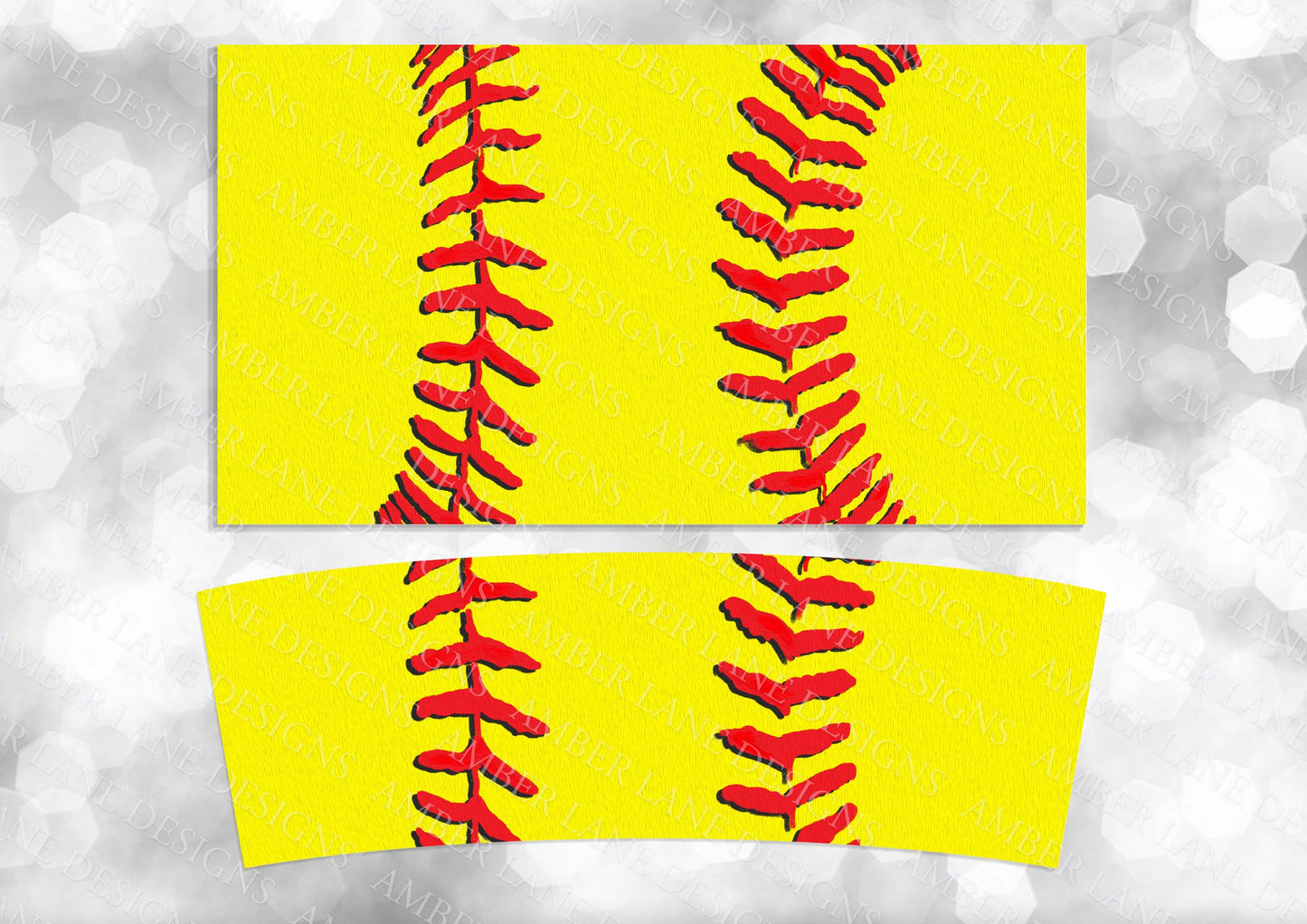 Softball Laces 40oz TUMBLER Two Piece tumbler sublimation wrap png digital files