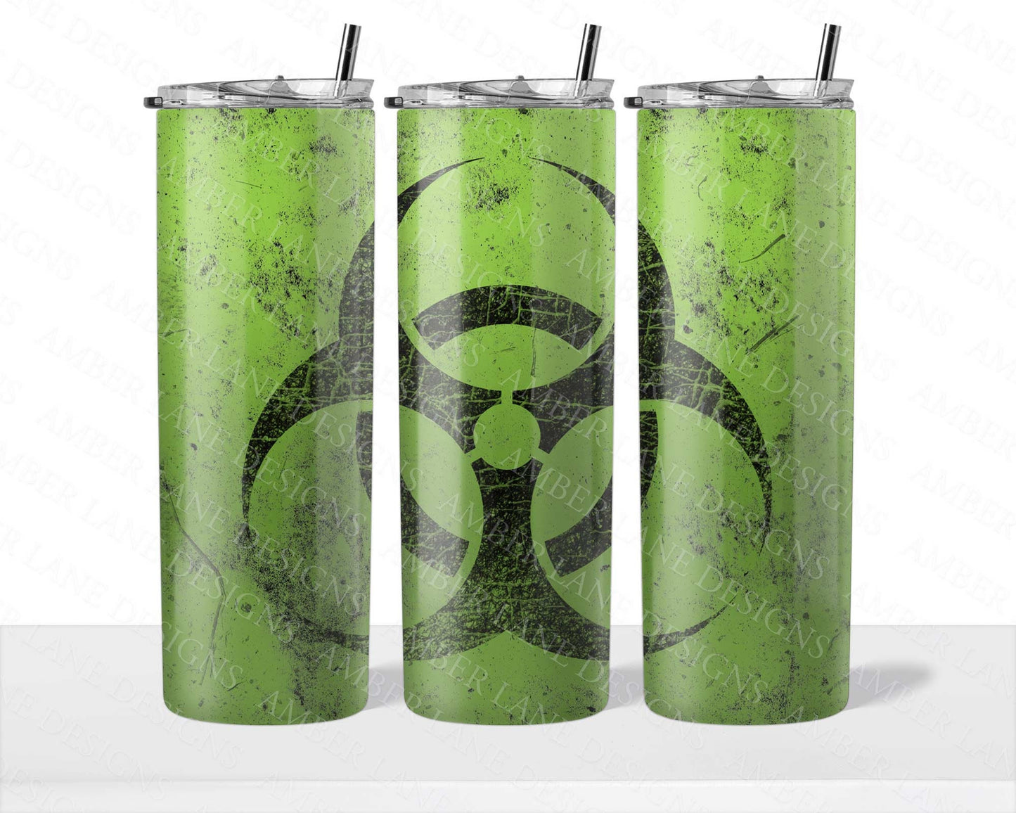 Contaminated Cups Collection: Biohazard Skinny Tumbler Bundle - 4 JPEG Wraps Toxic Tumbler Set