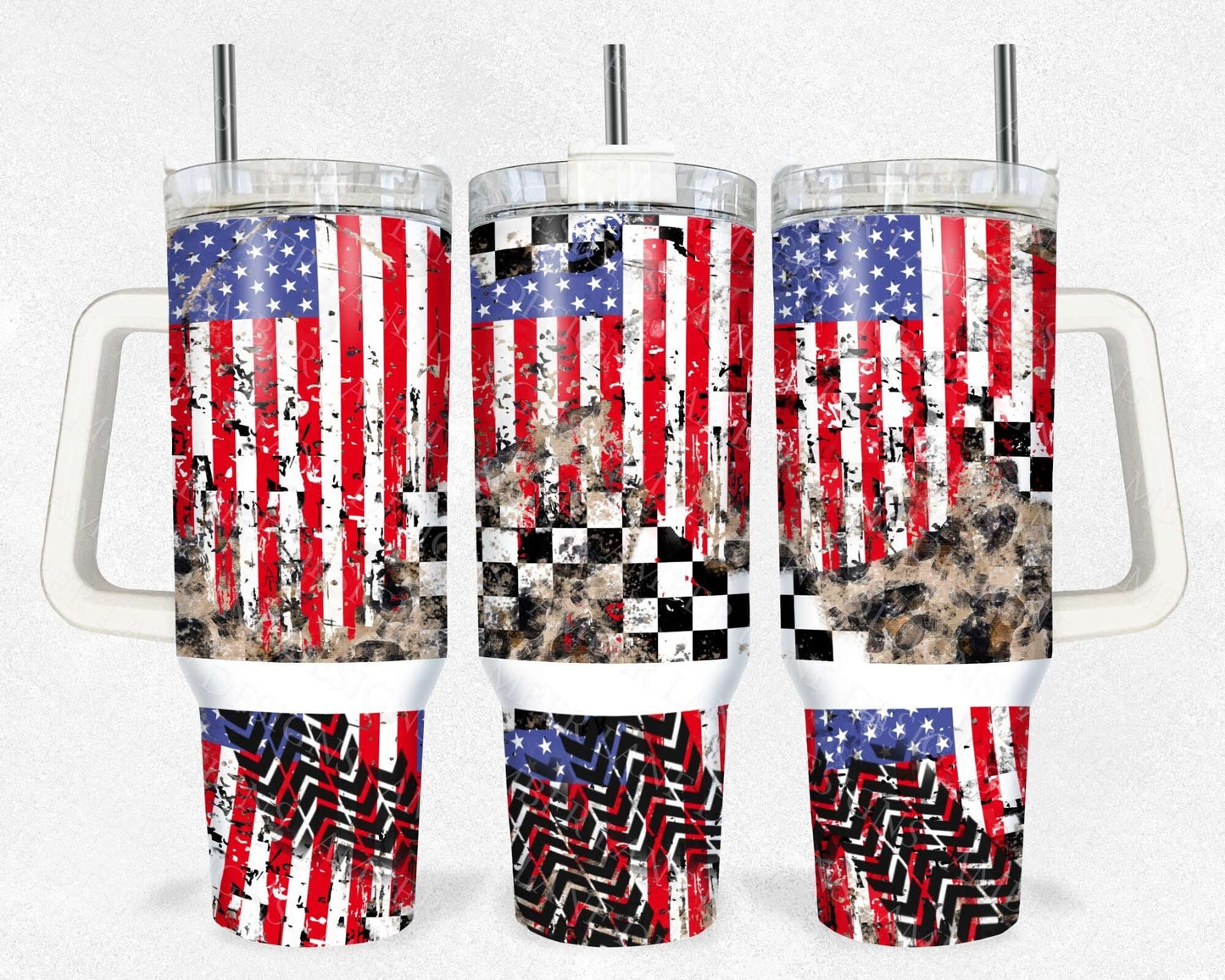 USA racing leopard flag 40oz TUMBLER Two Piece tumbler sublimation wrap png digital files