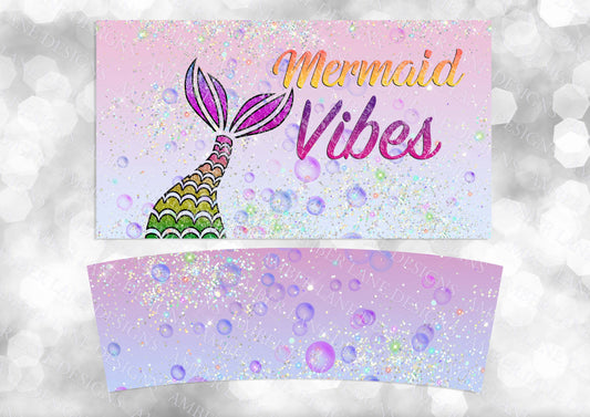 Mermaid Vibes 40oz TUMBLER Two Piece tumbler sublimation wrap png digital files