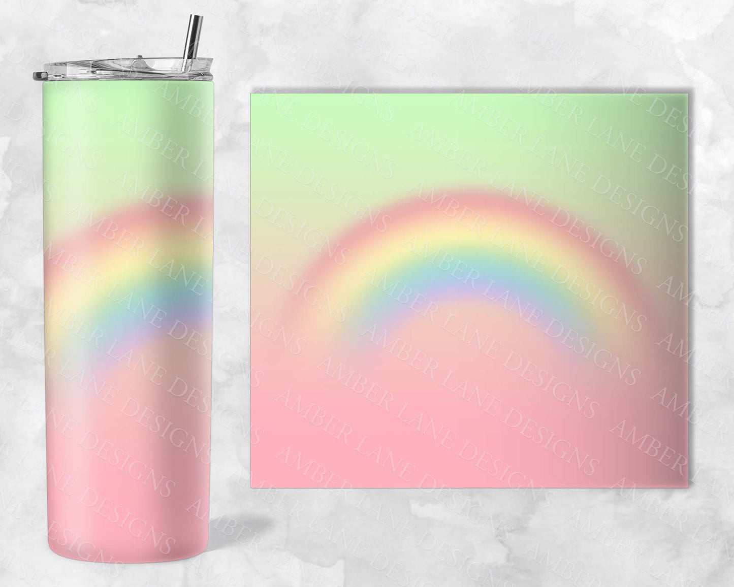 Rainbow gradient tumbler 20oz SKINNY TUMBLER straight wrap 1 jpeg file