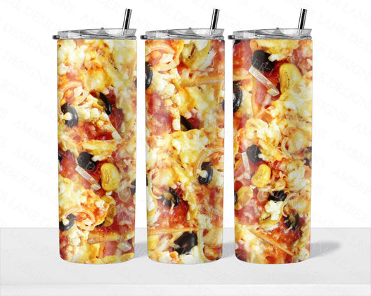 Pizza 20oz seamless SKINNY TUMBLER straight wrap 1 jpeg file