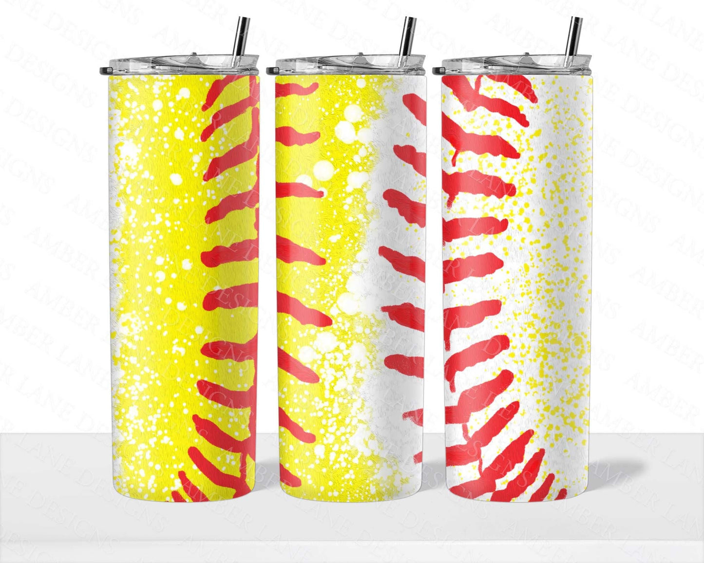 Softball baseball laces tumbler 20oz SKINNY TUMBLER straight wrap 2 jpeg files