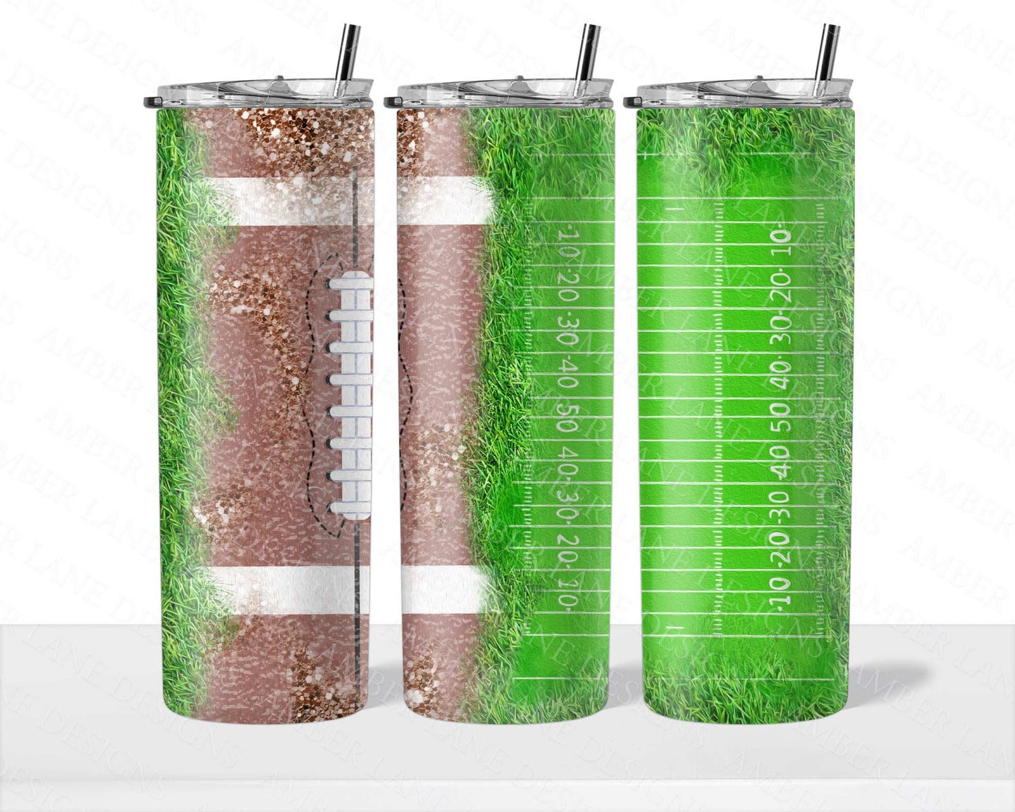 Football and football field 20oz SKINNY TUMBLER straight wrap 1 png file