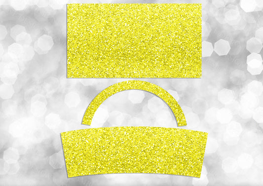 Yellow Glitter 40oz TUMBLER Three Piece tumbler sublimation wrap png digital files
