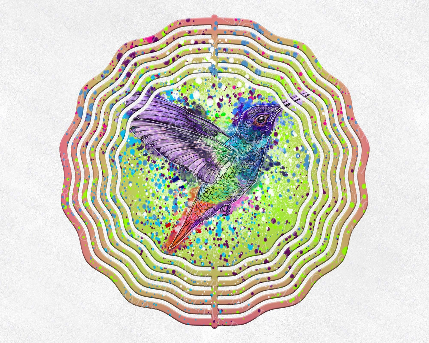 Humming bird wind spinner to fit 10" x 10" jpeg file