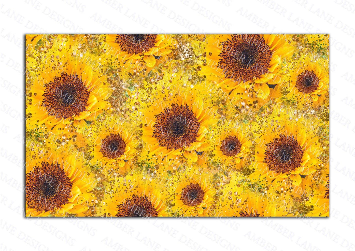 Sunflowers and gold glitter 4in1 Can Cooler Sublimation Wrap 1 jpeg file