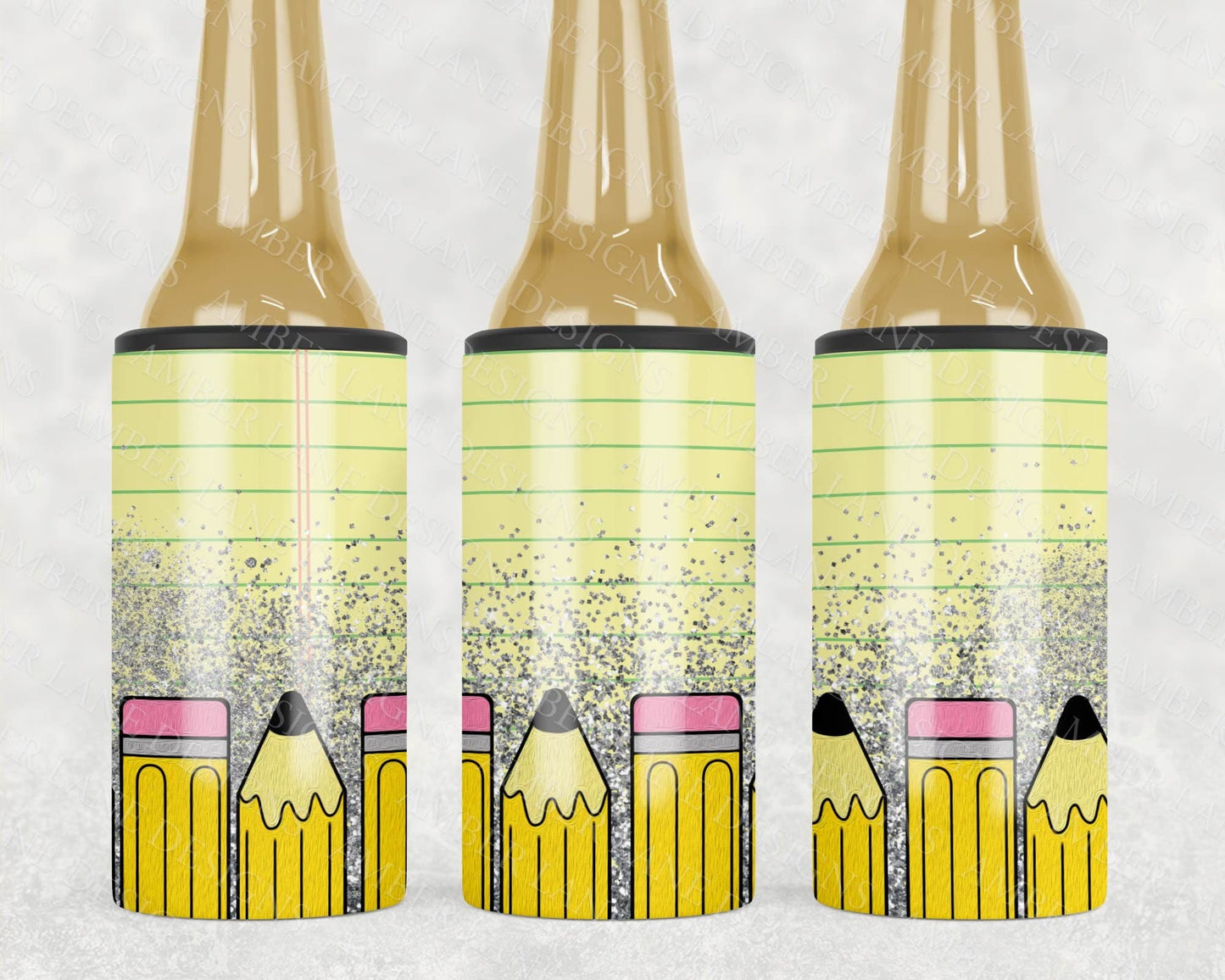 Pencils and paper 4in1 Can Cooler Sublimation Wrap 1 jpeg file