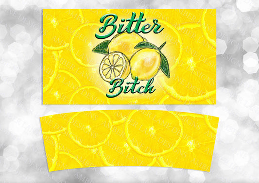 Bitter bitch yellow lemons 40oz TUMBLER Two Piece tumbler sublimation wrap png digital files