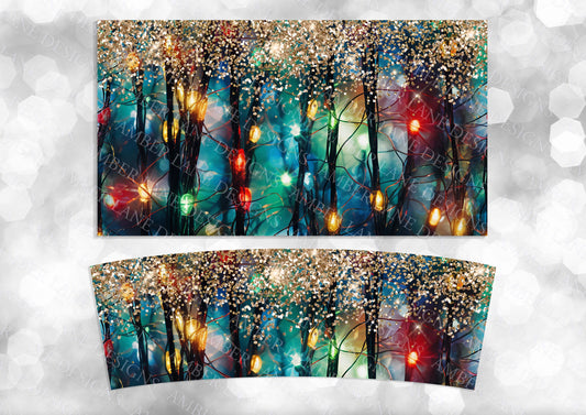 Christmas lights 40oz TUMBLER Two Piece tumbler sublimation wrap png digital files