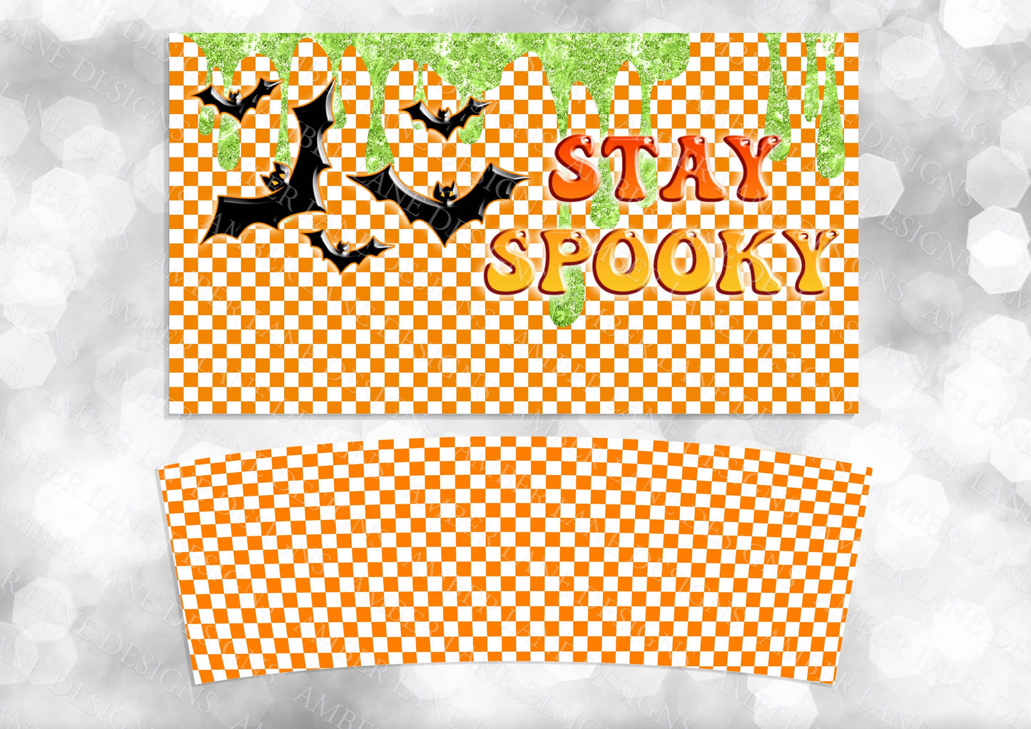 Stay Spooky cute bats 3D, 40oz TUMBLER Two Piece tumbler sublimation wrap png digital files