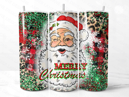 Vintage Santa Christmas Tumbler 20oz SKINNY TUMBLER wrap