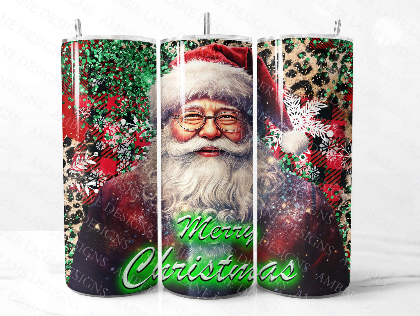 Vintage Santa, Merry Christmas Tumbler 20oz SKINNY TUMBLER wrap