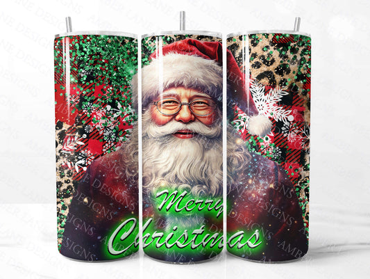Vintage Santa, Merry Christmas Tumbler 20oz SKINNY TUMBLER wrap