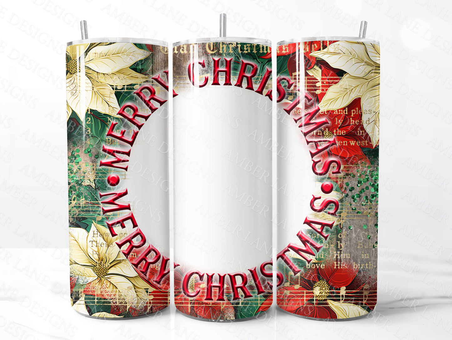Merry Christmas-add your own text or image 20oz SKINNY TUMBLER wrap, jpeg, PNG, beach affect